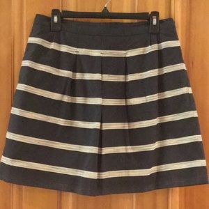 Navy blue and cream stripped Loft skirt.